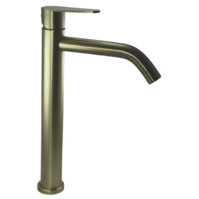 SUS304 Brushed Gold Chromed Basin Tap (Tall)