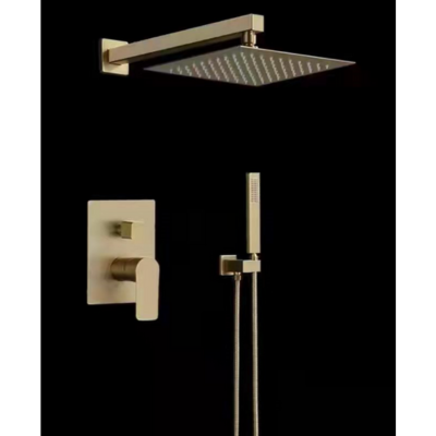 2-Way Concealed Shower Mixer Set with 10" Rain Shower (Brushed Gold)