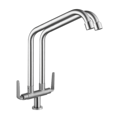 SUS304 Pillar Sink Tap (Double Square Spout)