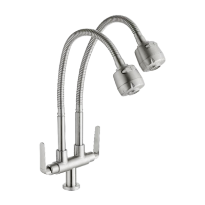 SUS304 Pillar Sink Tap (Double Flexi Dual Spray)