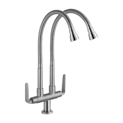 SUS304 Pillar Sink Tap (Double Flexi Spout)