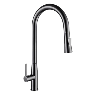 SUS304 Gun Metal Pull Out Pillar Sink Tap (Dual Function)