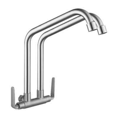 SUS304 Wall Sink Tap (Double Square Spout)