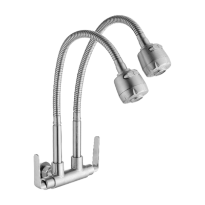 SUS304 Wall Sink Tap (Double Flexi Dual Spray )