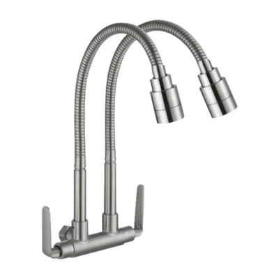 SUS304 Wall Sink Tap (Double Flexi Dual Spray)