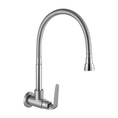 SUS304 Wall Sink Tap (Single Flexi Spout)