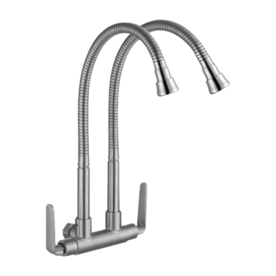 SUS304 Wall Sink Tap (Double Flexi Spout)