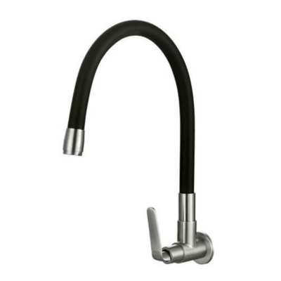 SUS304 Wall Sink Tap | Single Black Flexi Spout