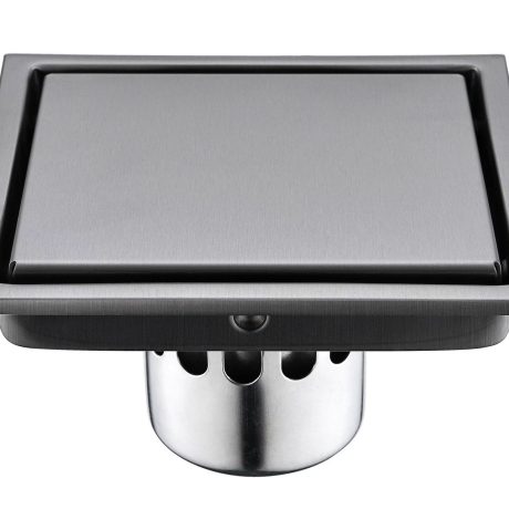 150MM X 150MM Concealed Tile Floor Trap (Chromed Gunmetal Grey)