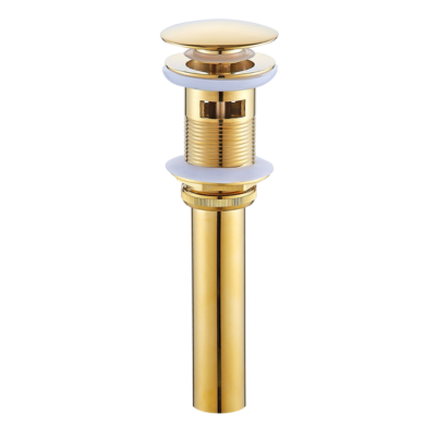 80mm Brass Gold Plated Pop Up Waste With Overflow