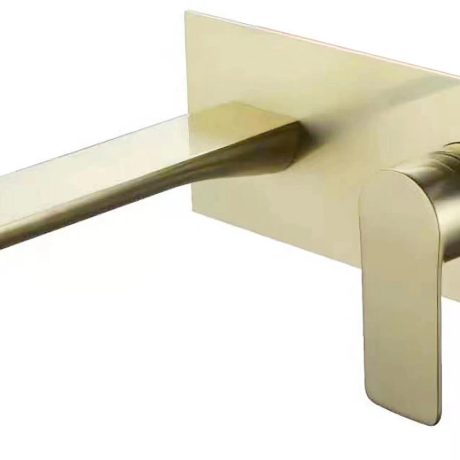 Brass Brushed Gold Wall Mounted Mixer