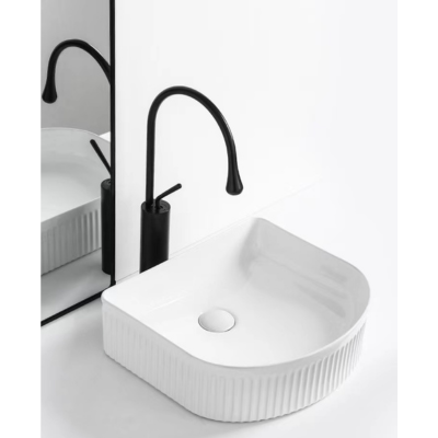 Vertical Striped Textured Above Counter Art Basin