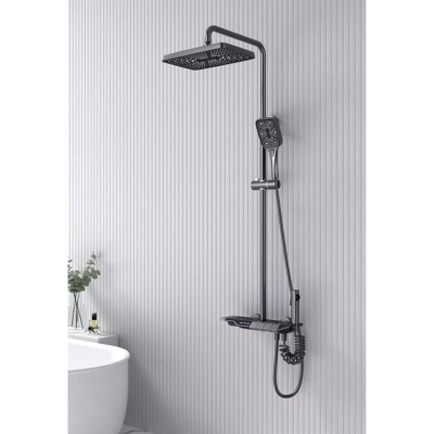 Brass Chromed Shower Post Mixer cw LED Light